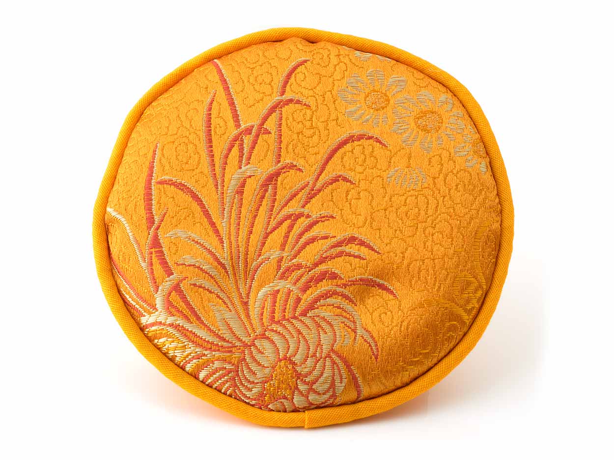 Pad Ø 10 cm für kleinere Klangschalen, orange Blume