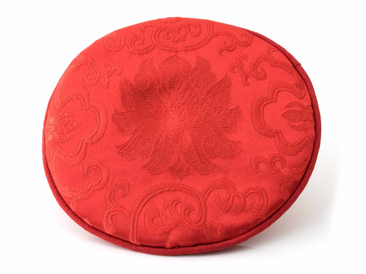 18cm Pad für größere Klangschalen, rot / rot Lotus