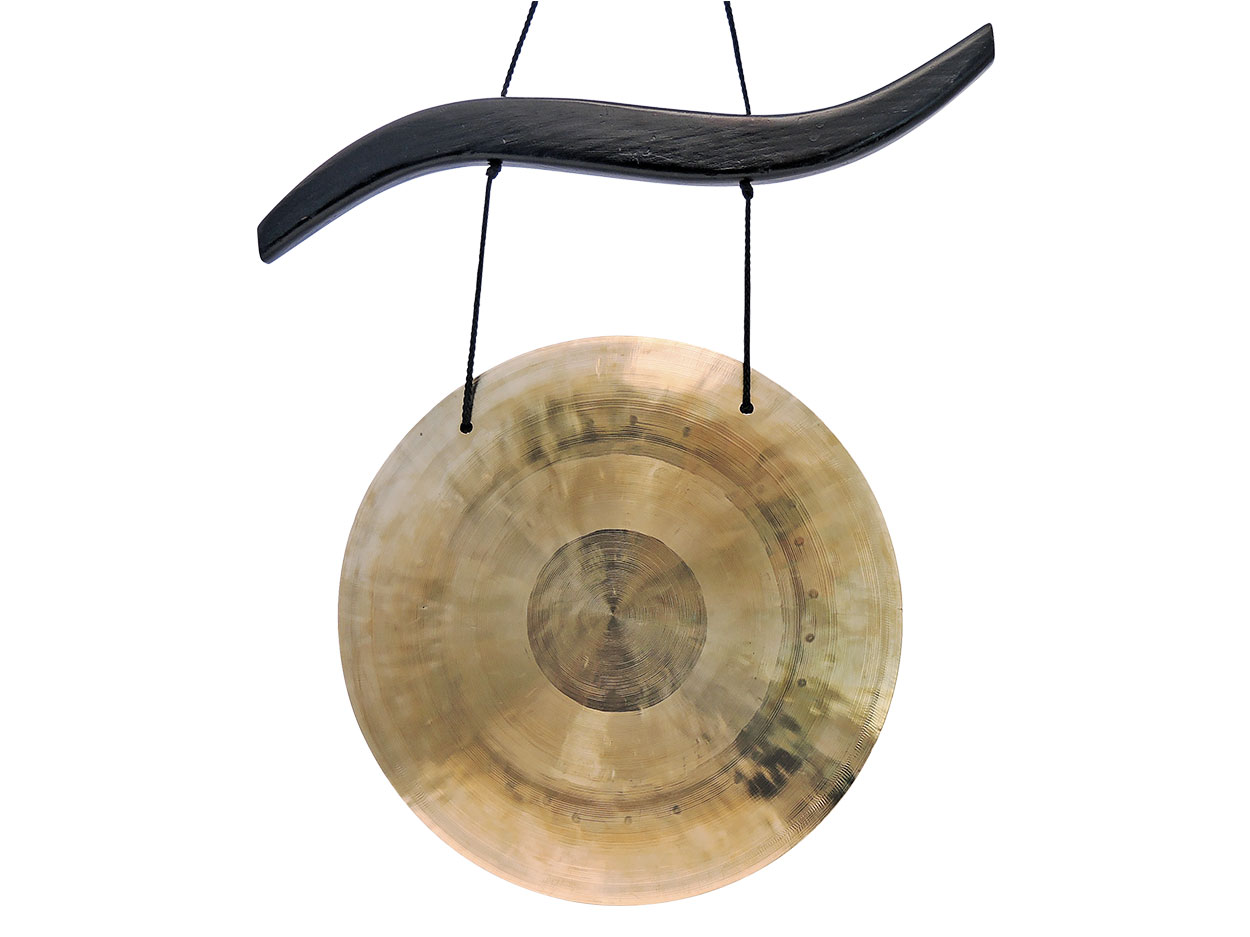 Feng-Gong-Set mit geschwungenem Holzaufhänger 30 cm