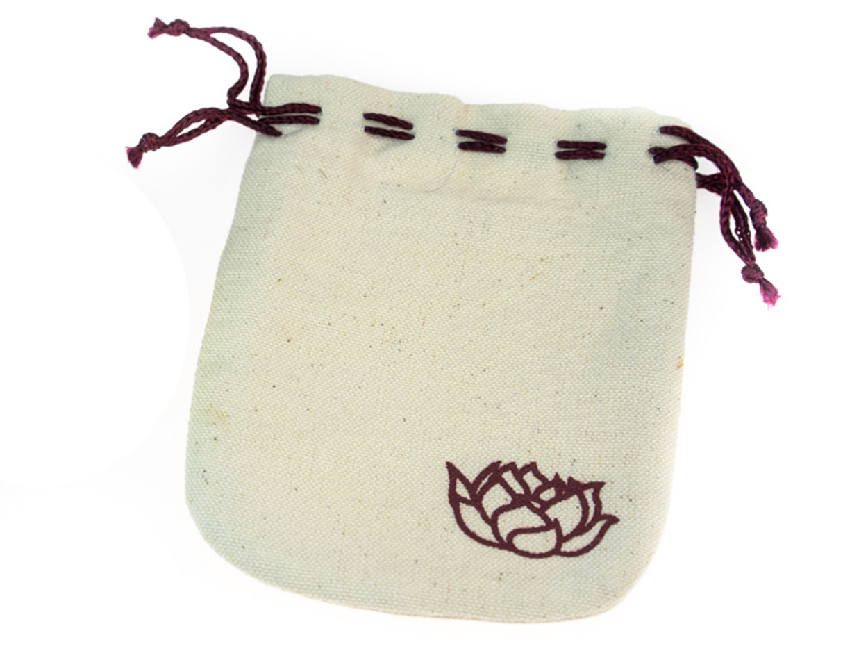 Zimbel-Beutel natur/weinrot mit Lotusblüte 