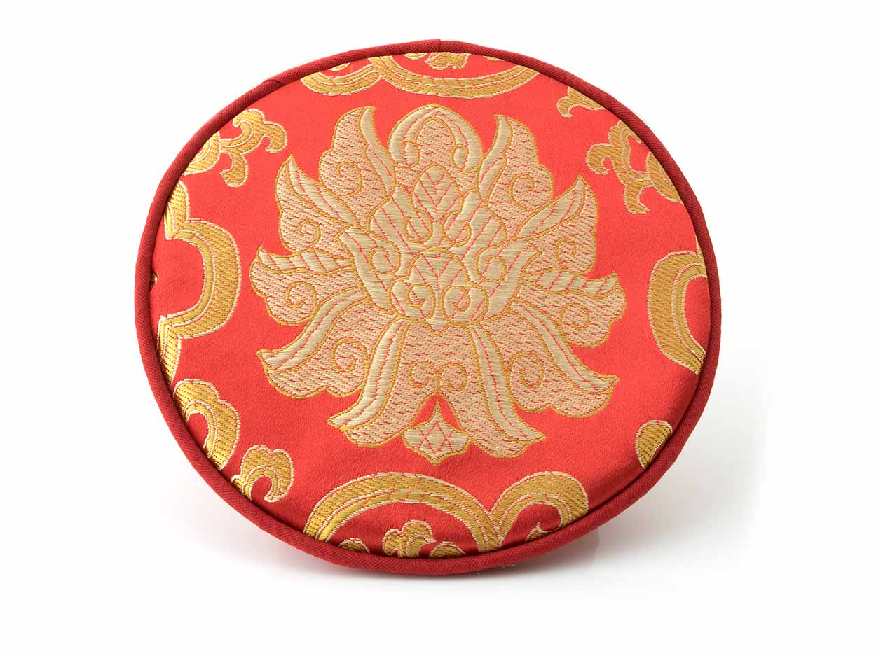 Pad Ø 13 cm für mittelgroße Klangschalen, rot / gold Lotus