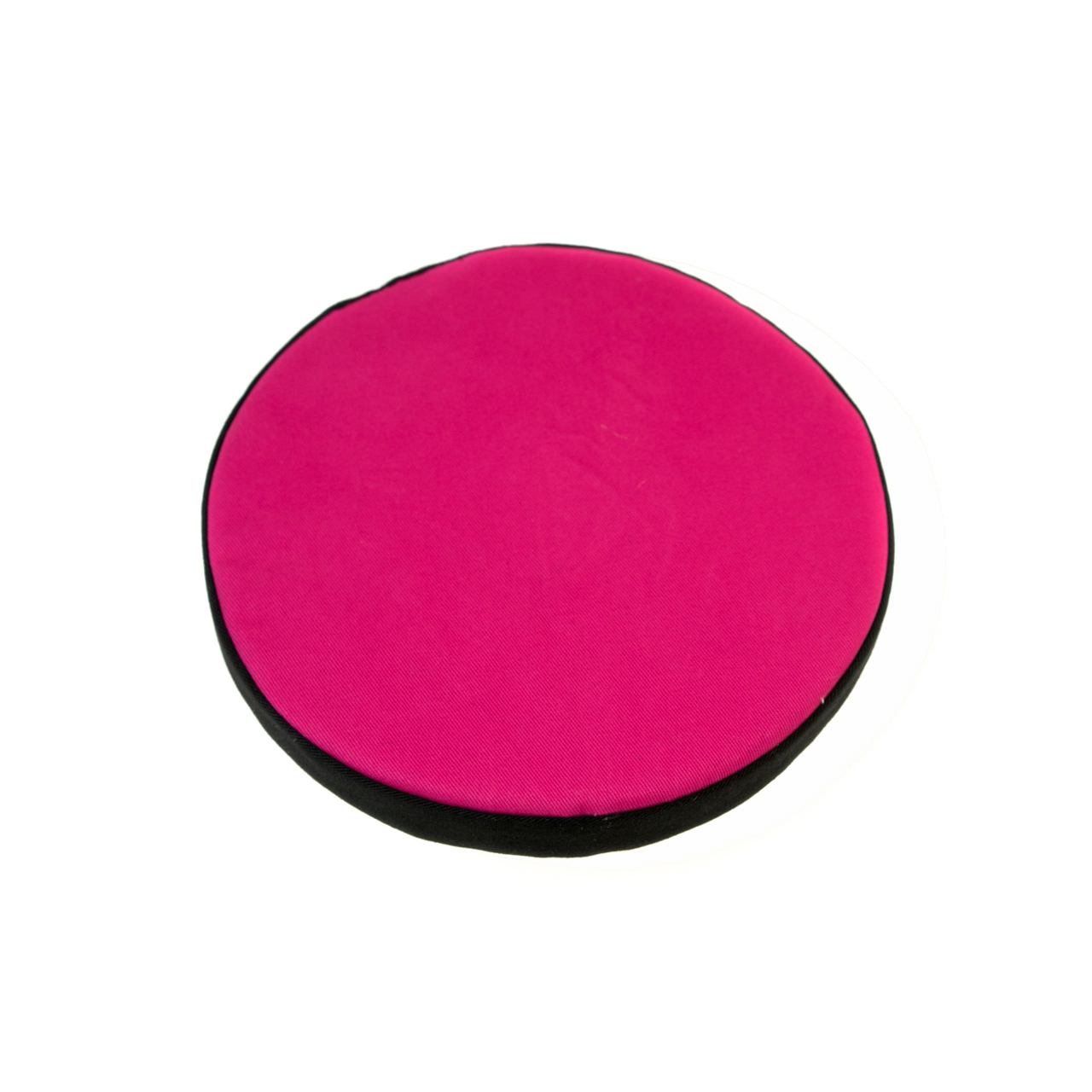 Rundes Kissen für Klangschale pink mit schwarzer Borte Durchmesser 18 cm