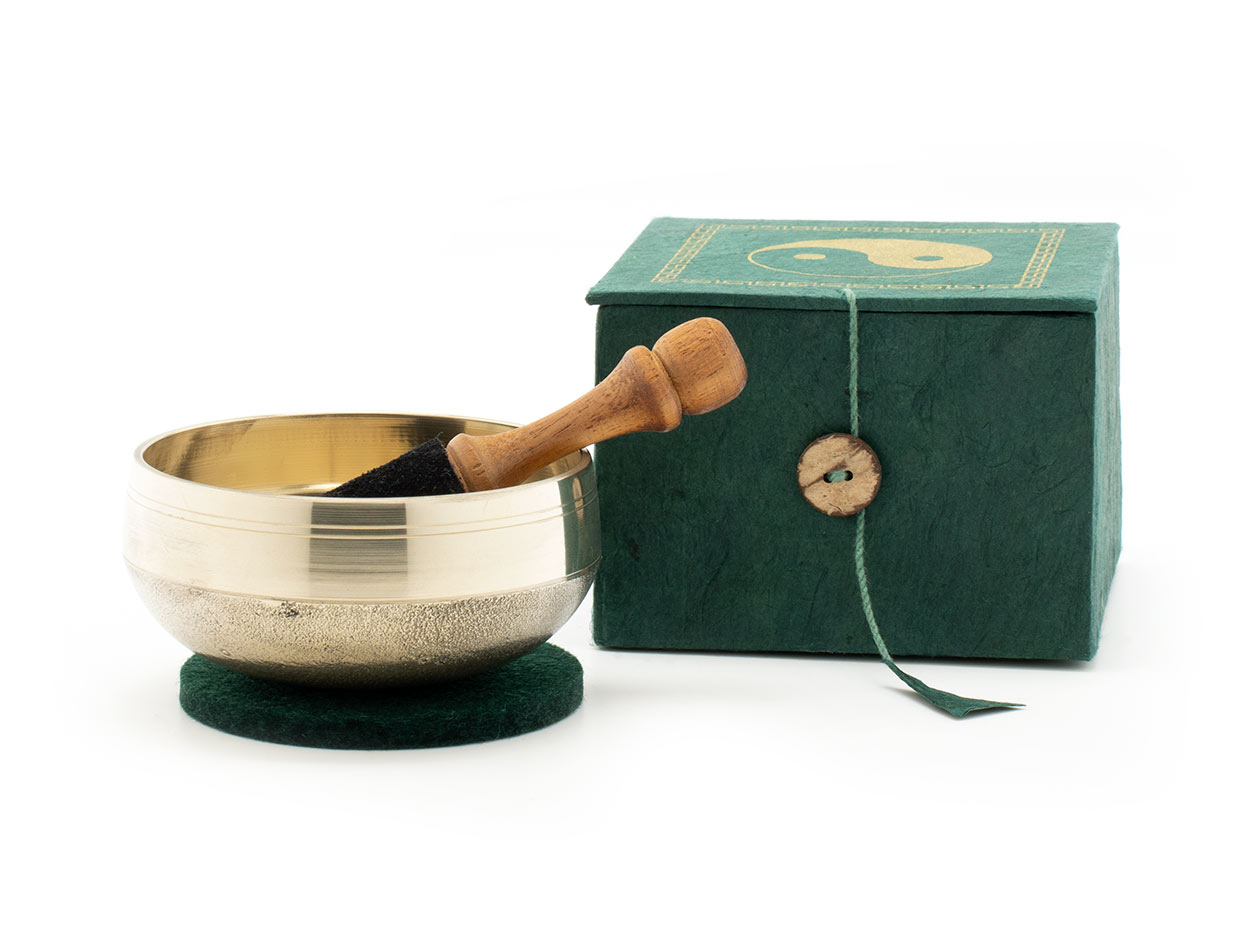 Klangschale in grüner Geschenk-Box 'Yin-Yang'
