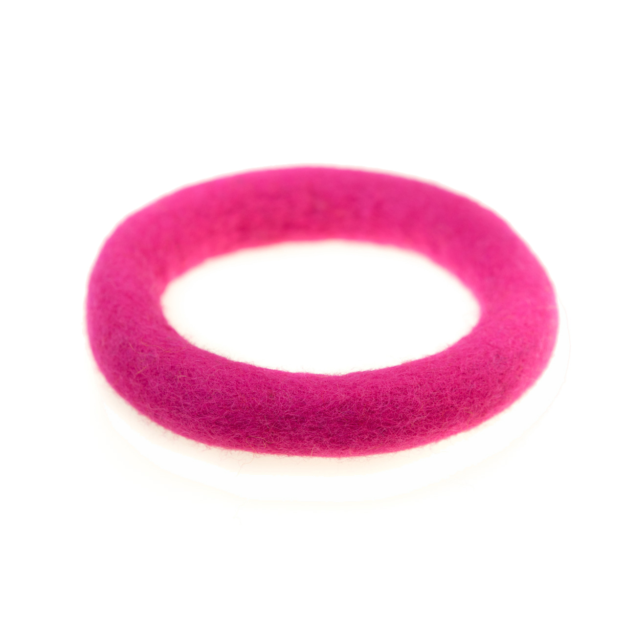 Filzring zum Aufstellen von Klangschalen pink, Durchmesser 14 cm, Seitenansicht